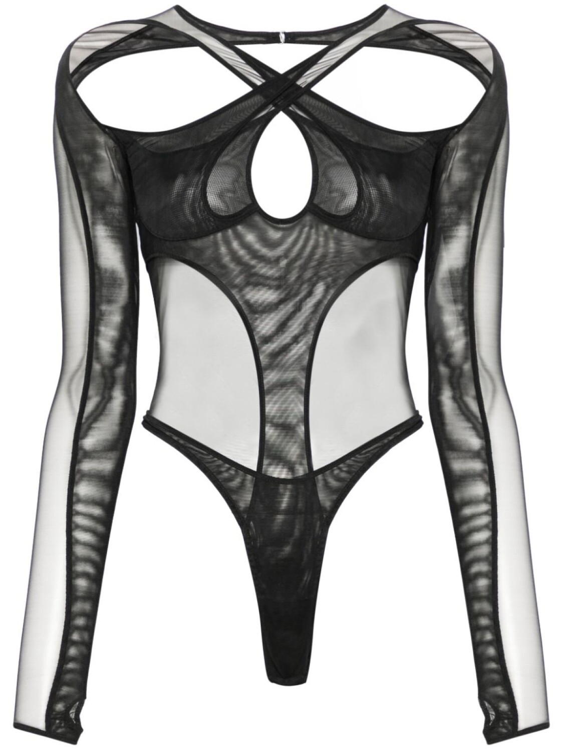

Mugler многослойное боди с вырезами, черный