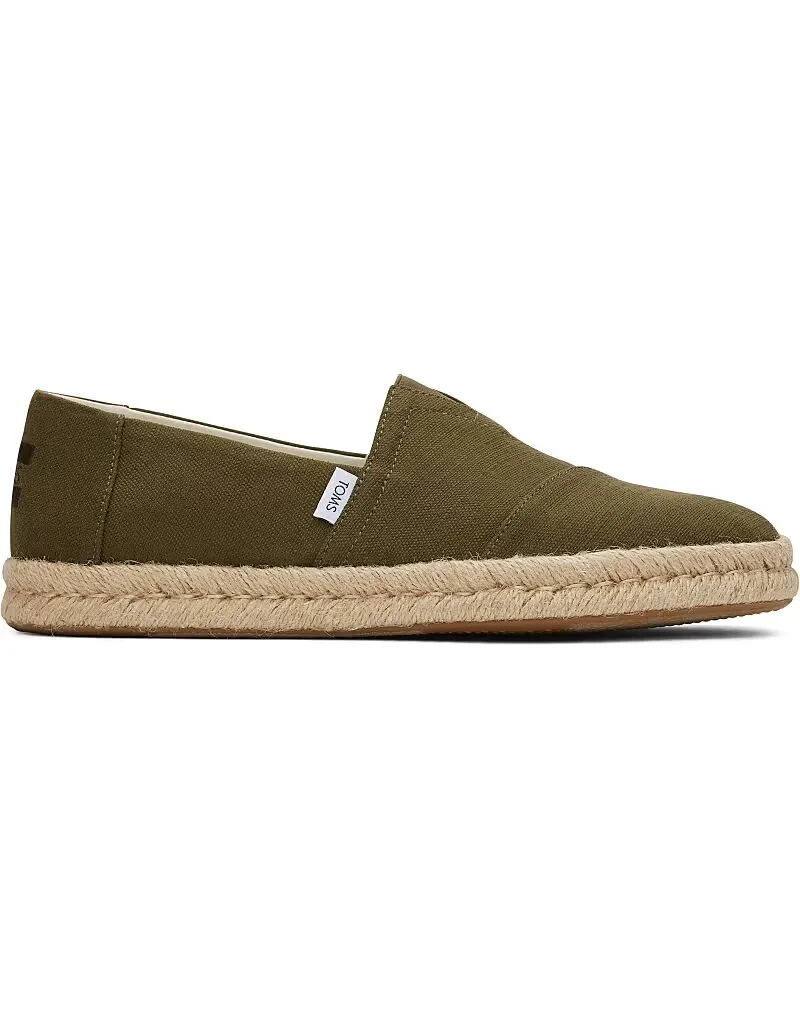 Туфли Toms Alpargata rope 2.0 оливкового цвета