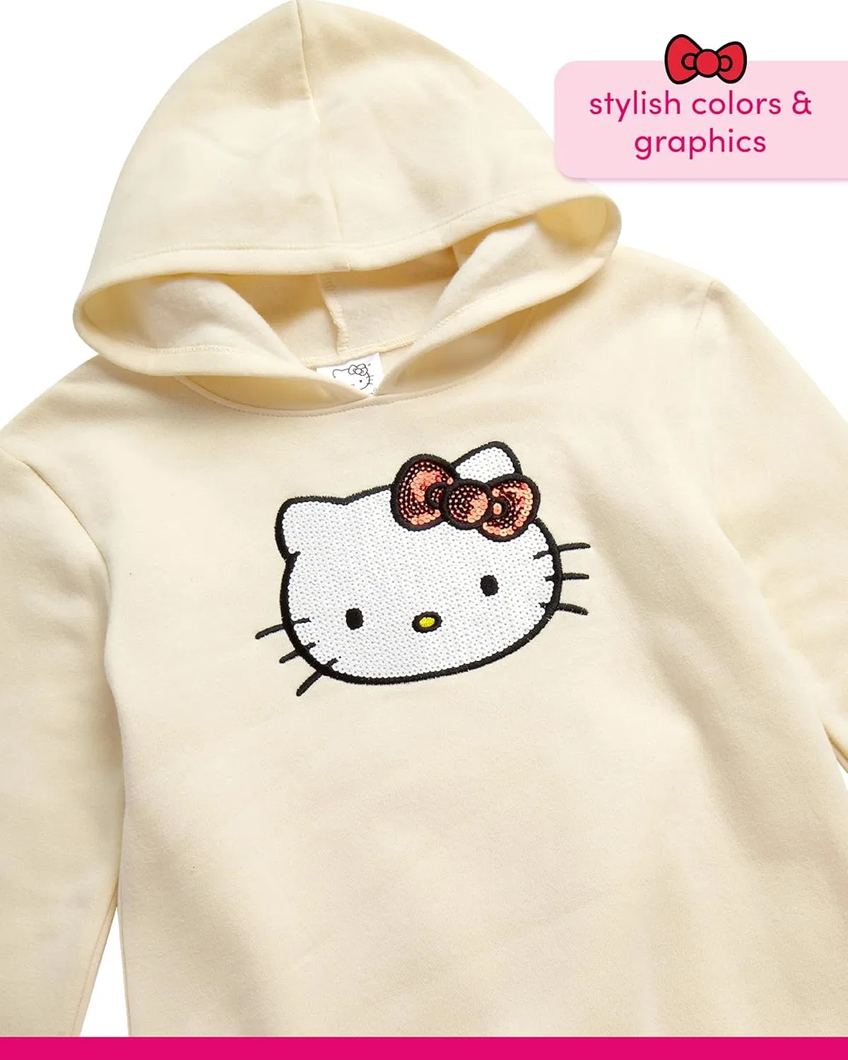 Детский спортивный костюм Hello Kitty, 2 предмета: худи и карго-штаны, цвет Amber Light — фото 3