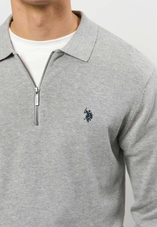Футболка поло Umdave U.S. Polo Assn., серый меланж — фото 4