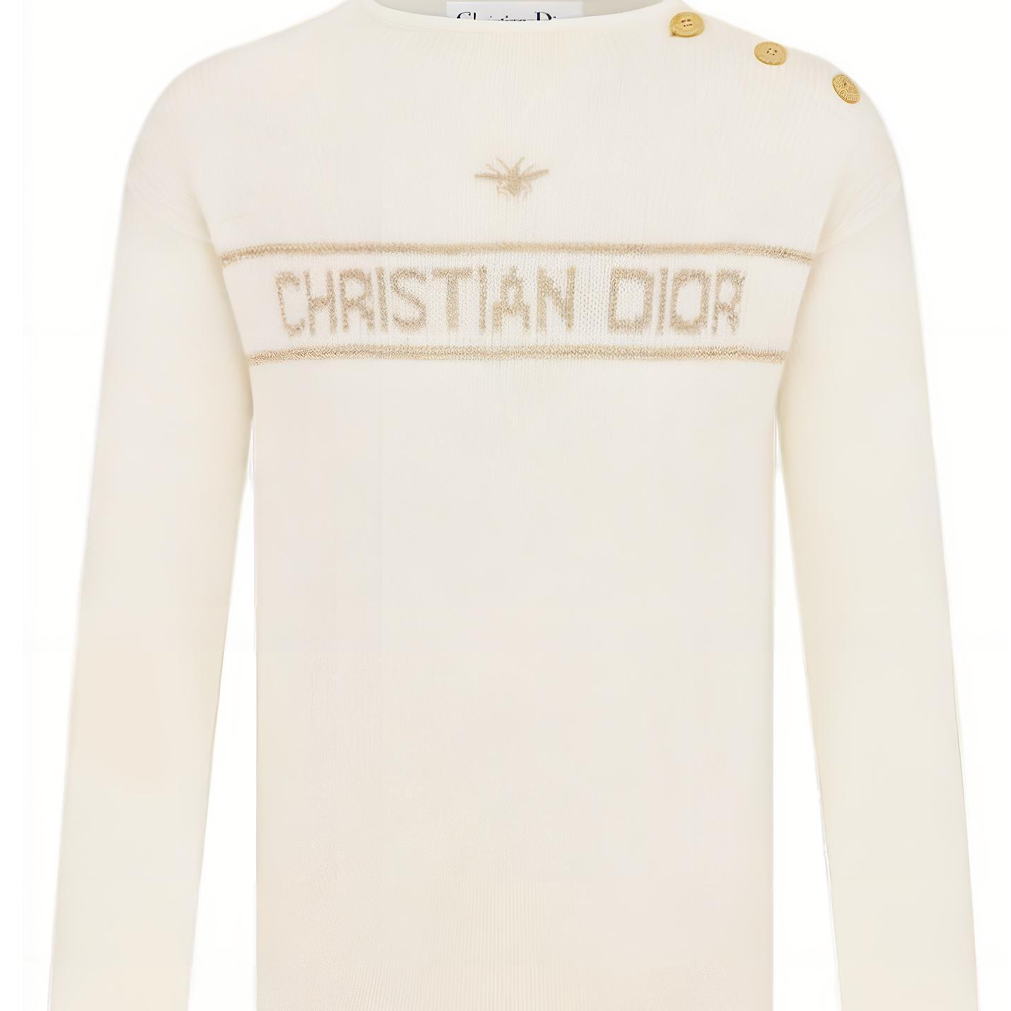 Свитер из кашемира FW25 для женщин DIOR, экрю — фото 4