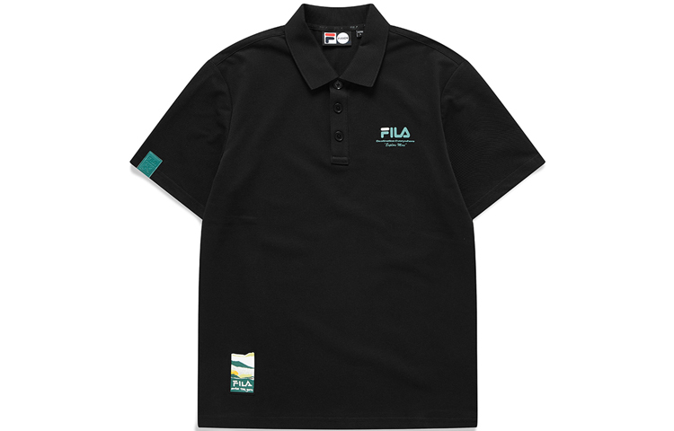 

Футболка поло мужская черная FILA FUSION