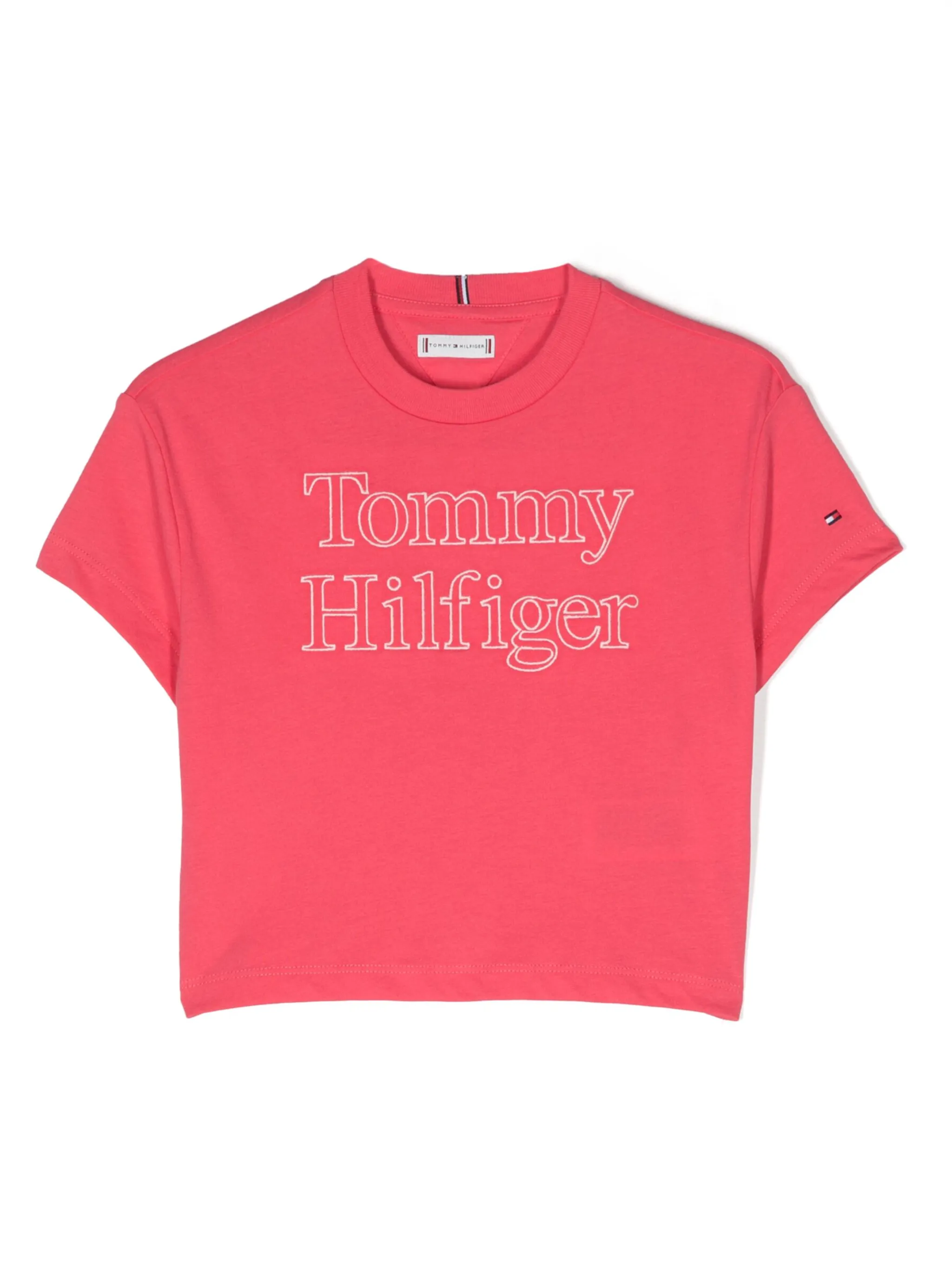 

Футболка с вышитым логотипом Tommy Hilfiger Junior, розовый