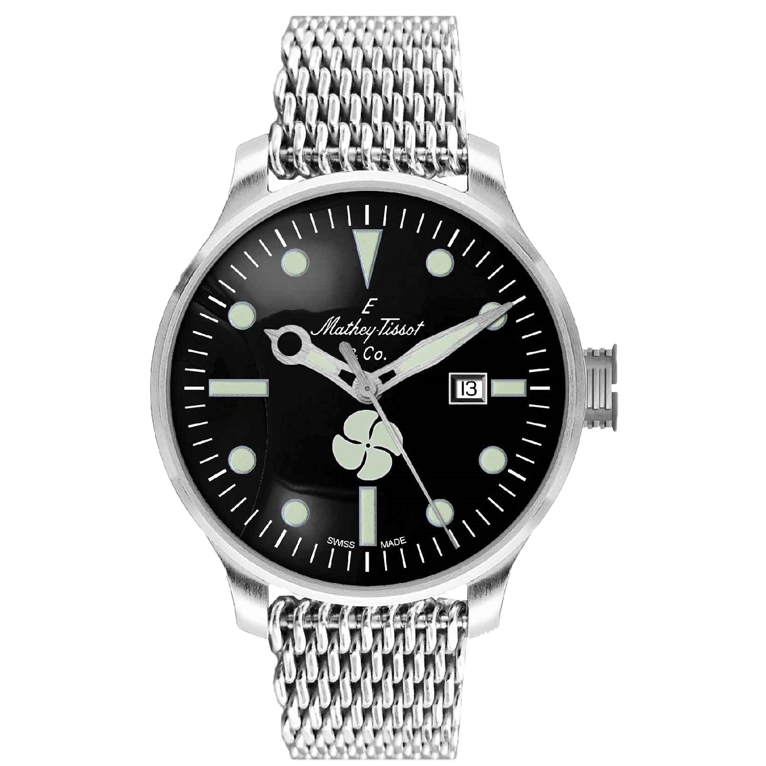 

Мужские часы Mathey Tissot Elica с черным циферблатом