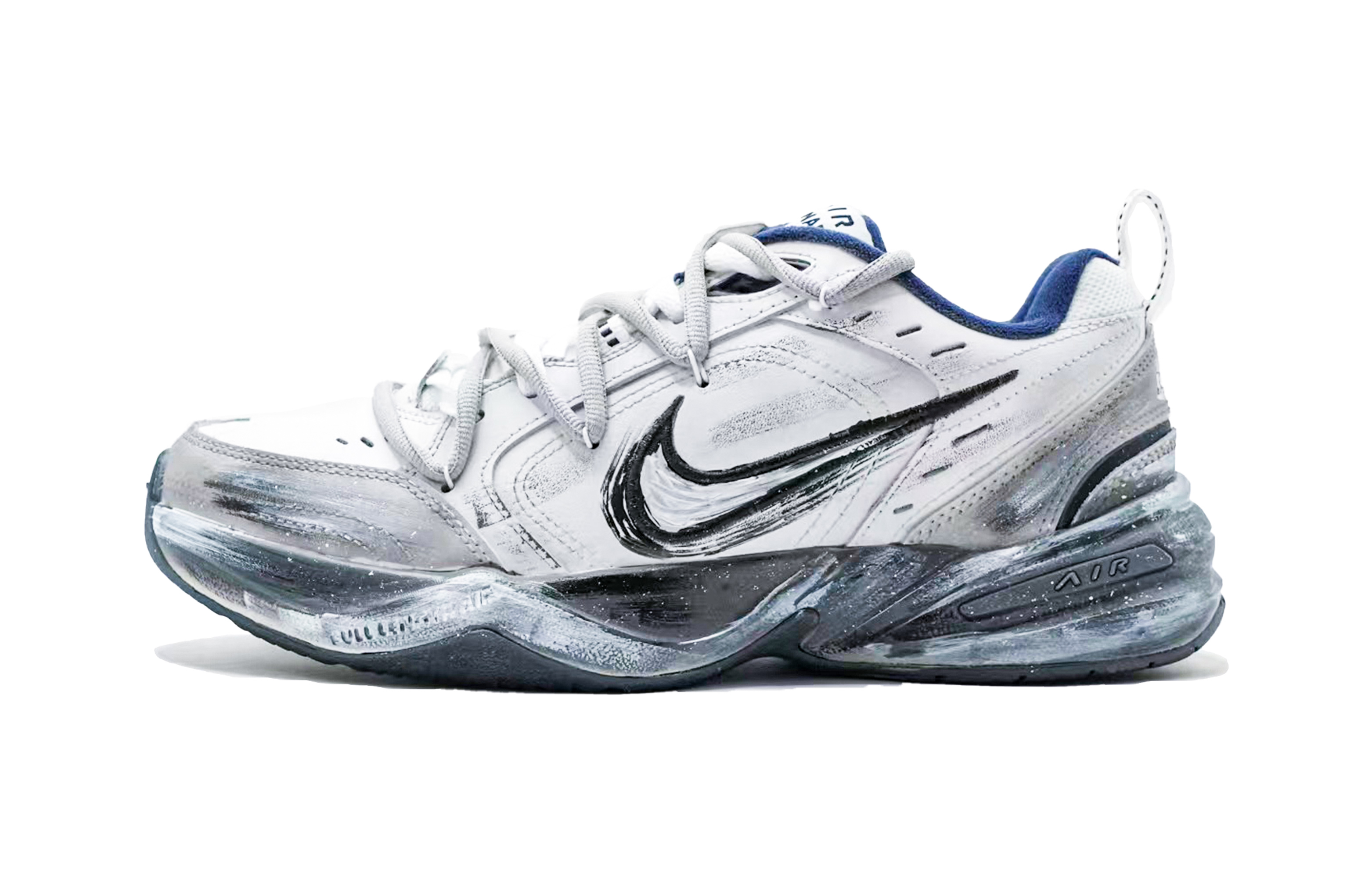 

Nike Air Monarch 4 легкие низкие массивные кроссовки, увеличивающие рост, мужские, белые, серые