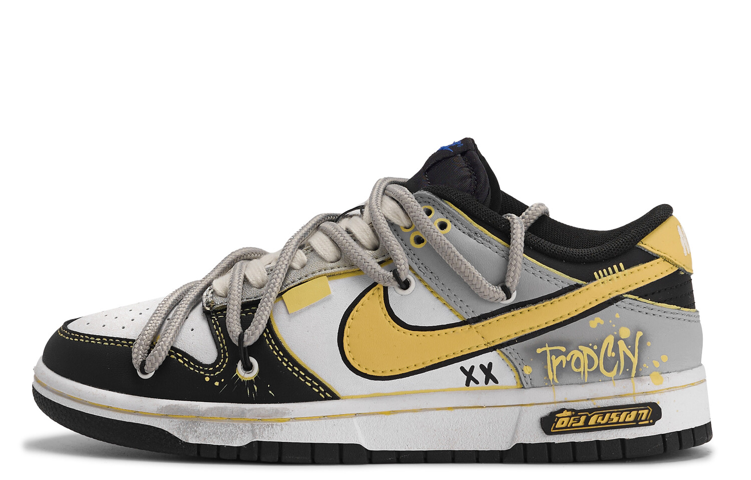 

Кроссовки Nike Dunk Skateboarding Shoes Women's Low-top Black/yellow, черный