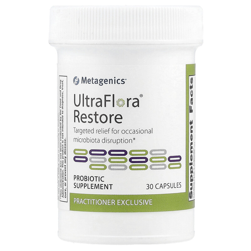 

Metagenics, UltraFlora Restore, 20 млрд КОЕ, 30 капсул