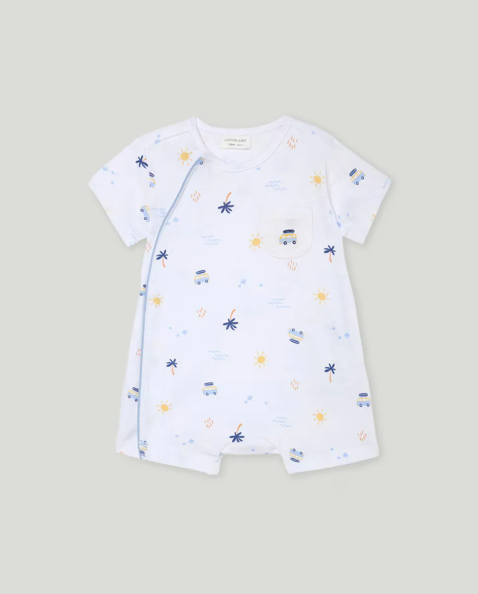 

Короткая пижама для мальчика-фантазии Cotton Juice, белый