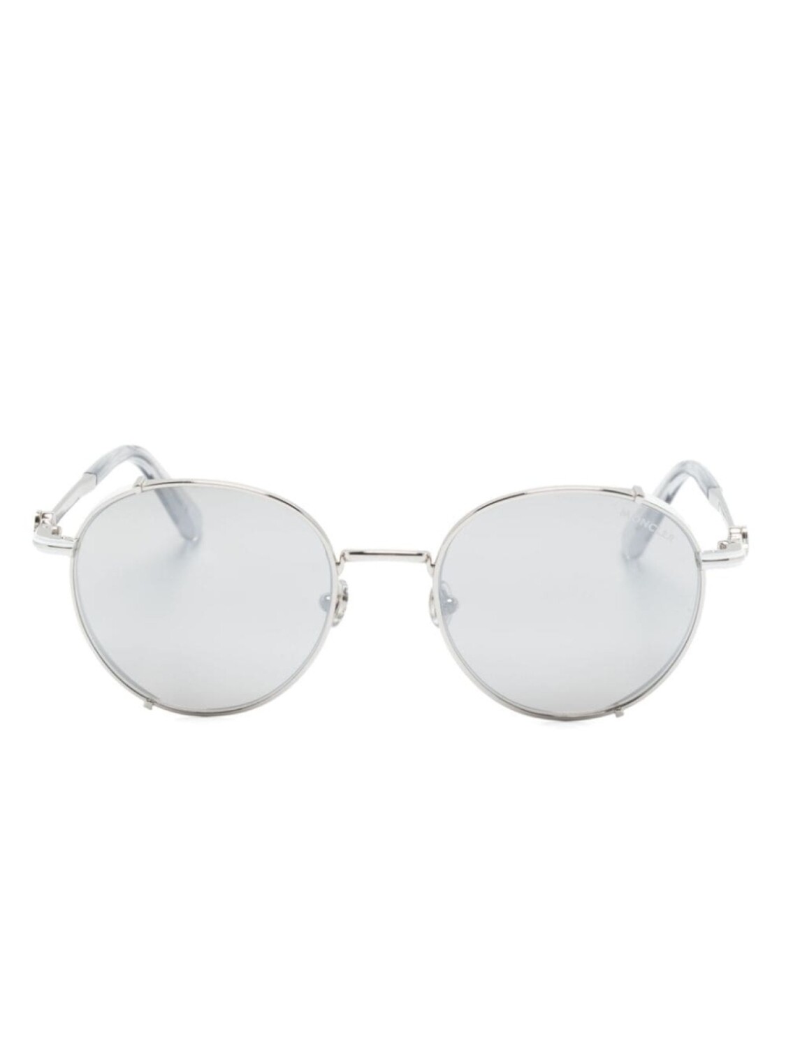 

Moncler Eyewear солнцезащитные очки Owlet в круглой оправе, серебристый