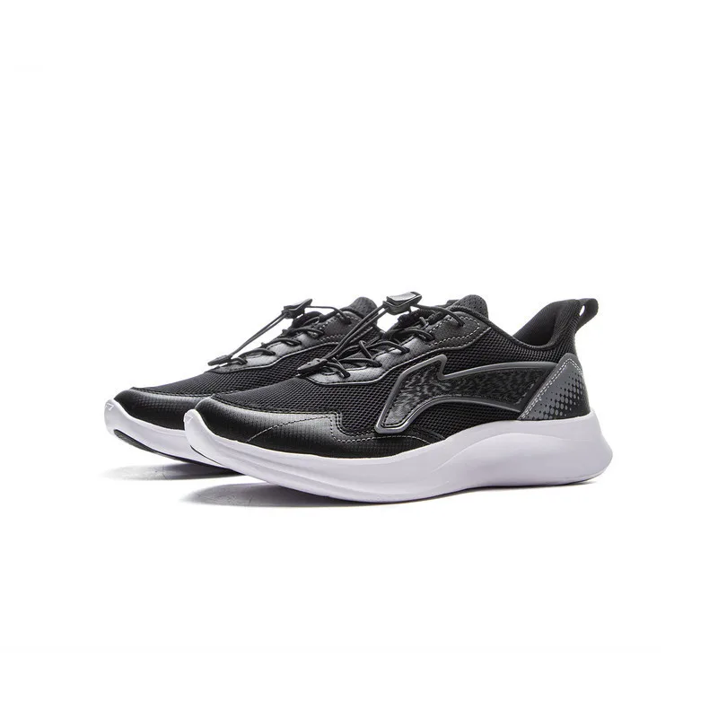 YOUNG Li-Ning YOUNG детские кроссовки низкие из искусственной кожи, черно-серые — фото 4