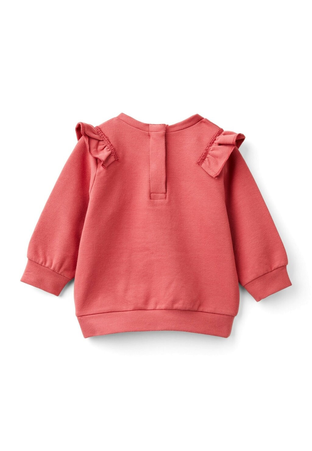 

Толстовка WITH RUCHES AT FRONT AND BACK, FASHION LABEL, OPENING AT BACK WITH HEART-SHAPED BUTTON AND 2 CONCEALED SNAPS. United Colors of Benetton, розовый