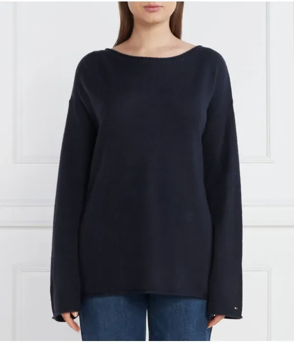 Шерстяной свитер BOAT-NK relaxed fit Tommy Hilfiger, темно-синий