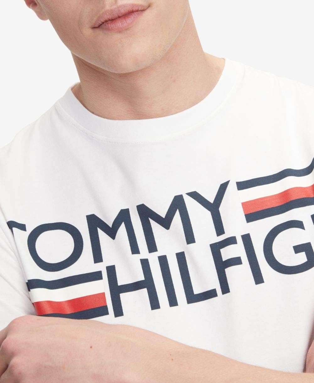 Мужская спортивная футболка с коротким рукавом и принтом Tommy Hilfiger, White — фото 3