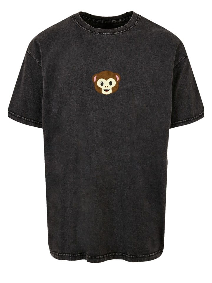 

Футболка emoji couture Oversize T-Shirt Smiling monkey furry face, черный