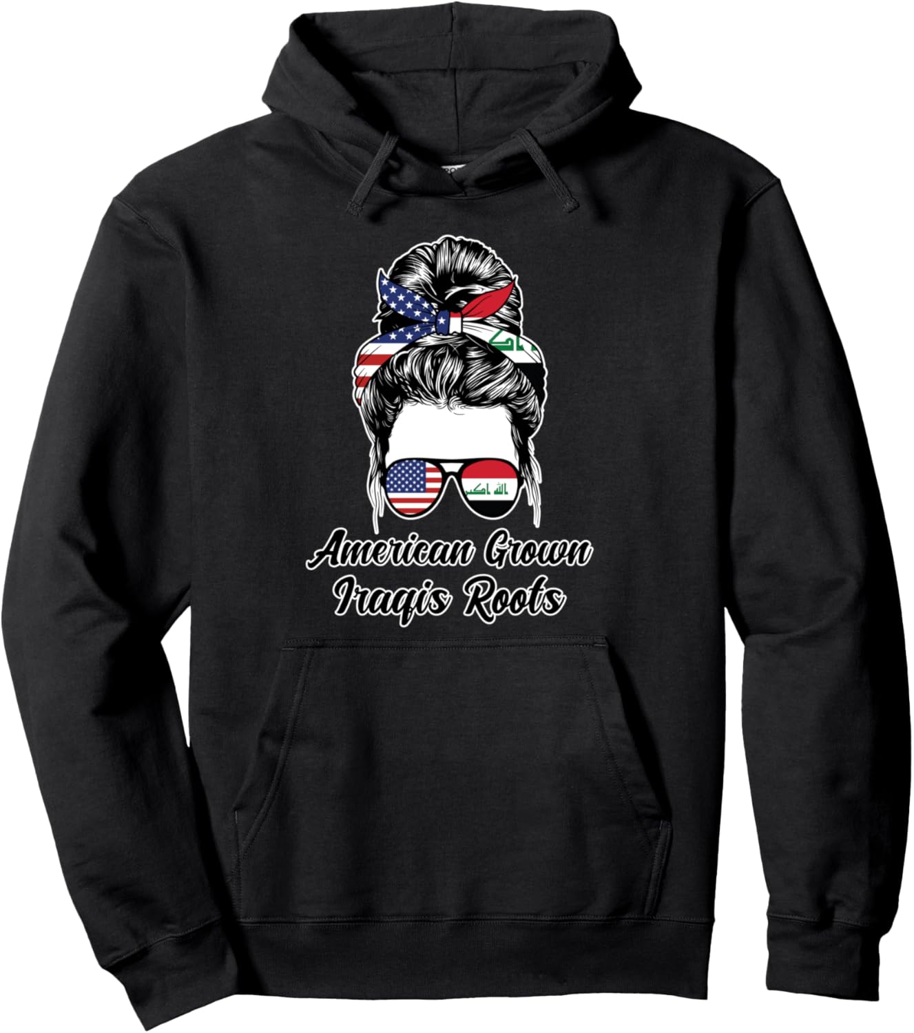 

Худи с иракским флагом, изготовленное в США Humor Iragish Roots & Iragish Flag Gift Ideas, черный