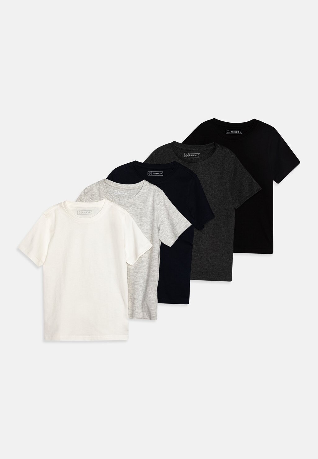 

футболка с принтом Unisex 5 Pack Friboo, цвет white/dark blue/mottled light grey