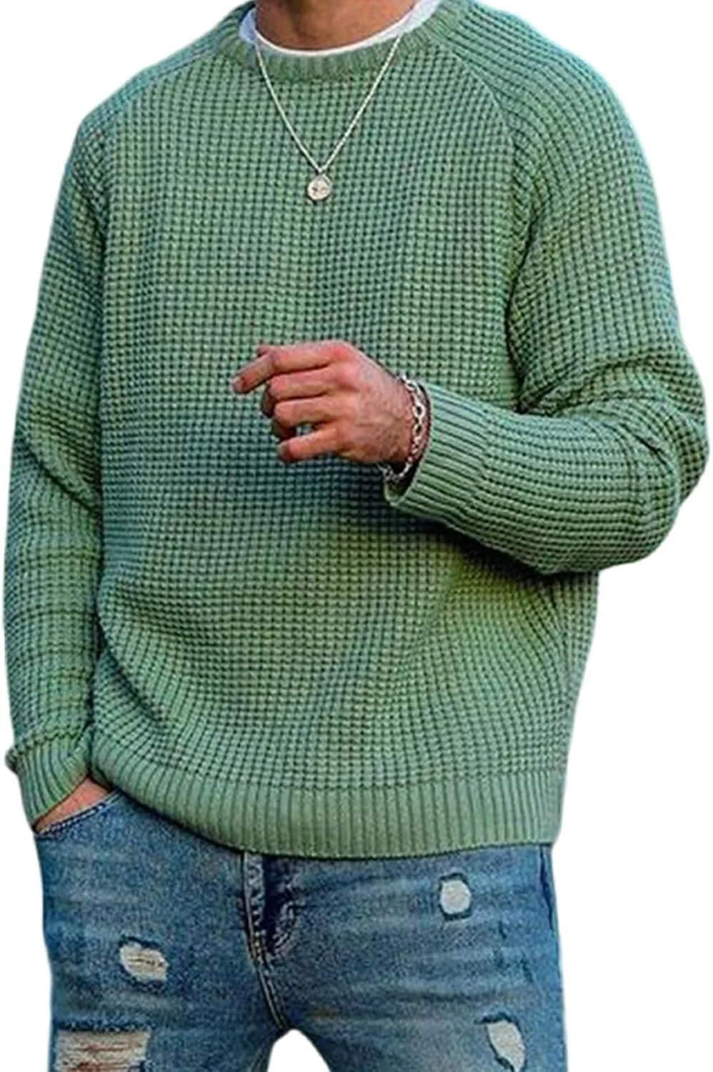 

Стильный мужской свитер Modern Stylish City, Slim Fit, кабельная вязка YXHZYHY