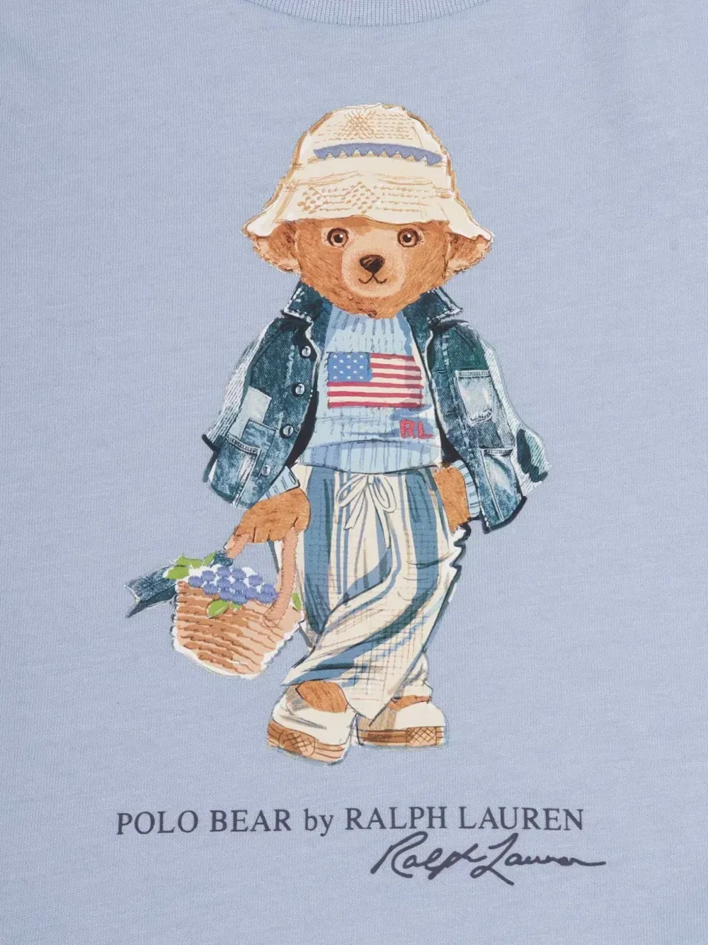 Футболка с принтом Polo Bear Polo Ralph Lauren Kids, синий — фото 3