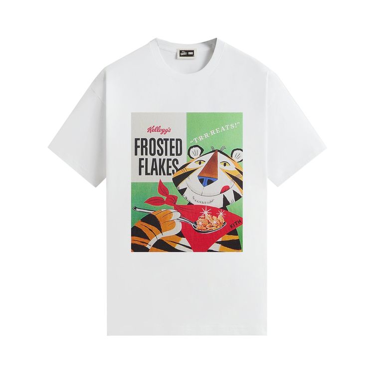 

Kith Treats для хлопьев Kellogg's Frosted Flakes и футболка в стиле ретро-винтаж с изображением Тони Тигра, белый