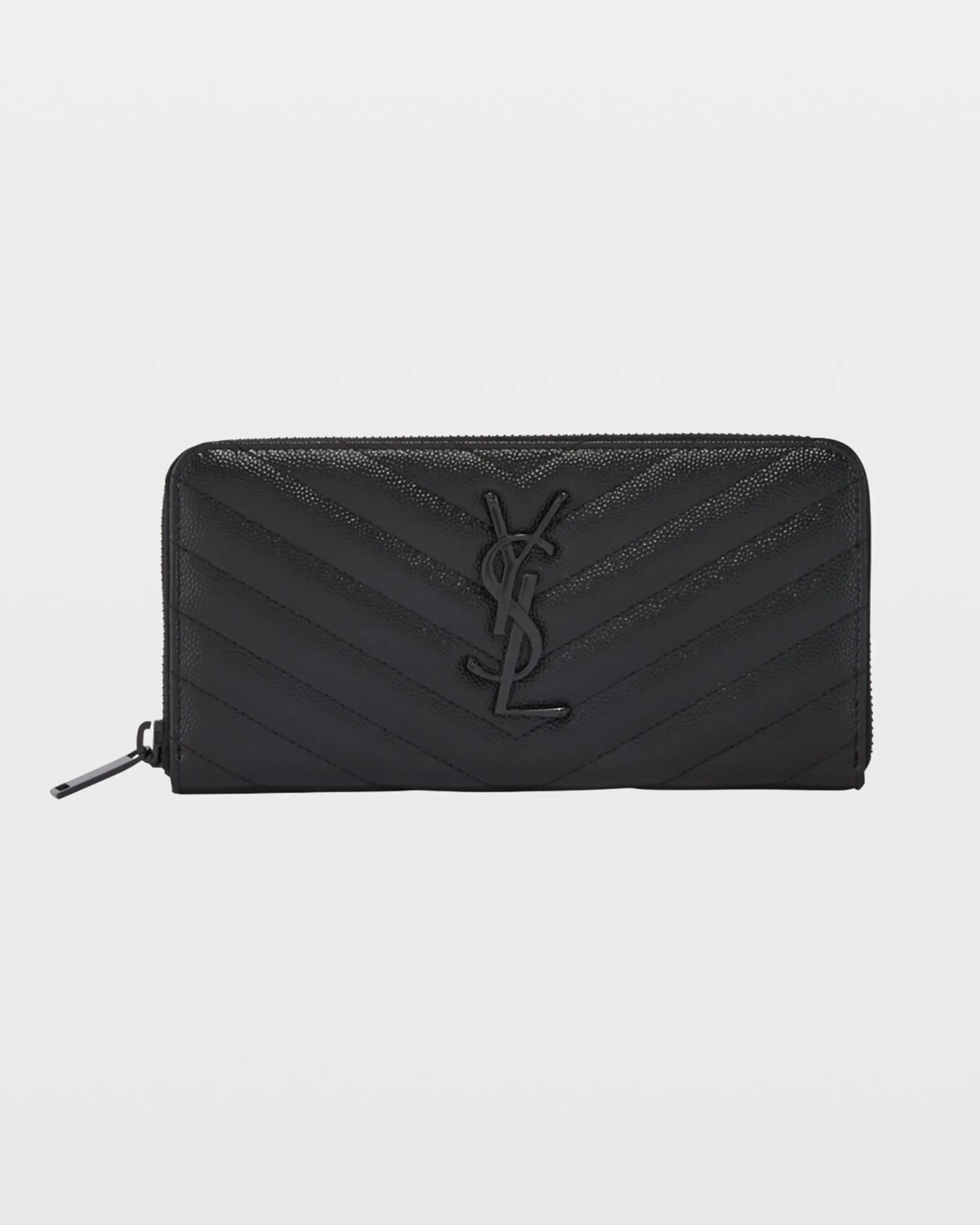 

Большой кошелек YSL Monogram на молнии из зерненой кожи Saint Laurent, цвет Black