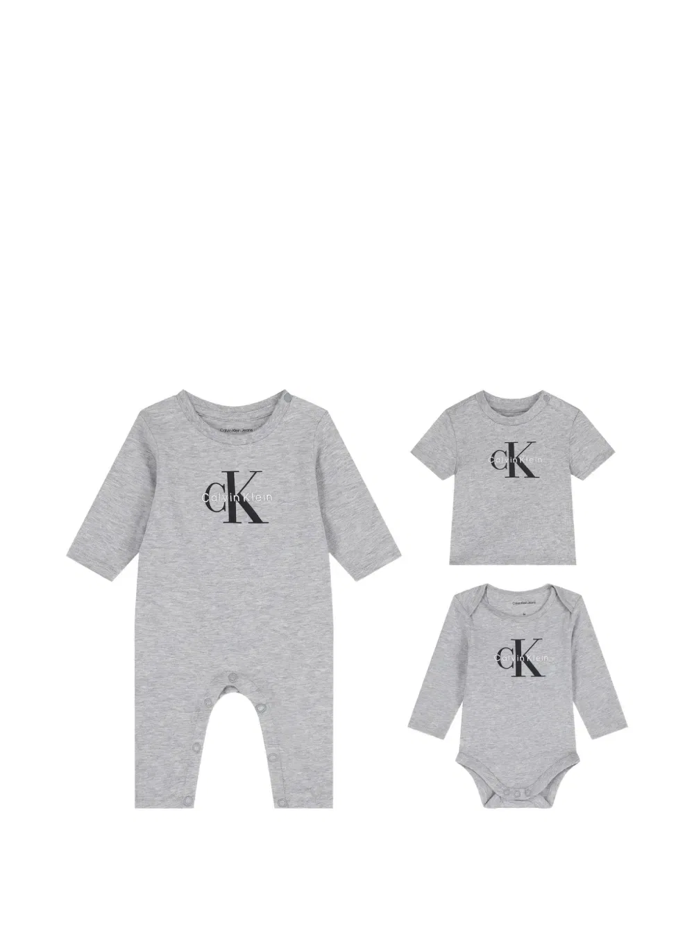 Комплект комбинезона с логотипом для новорожденного Calvin Klein Kids, серый