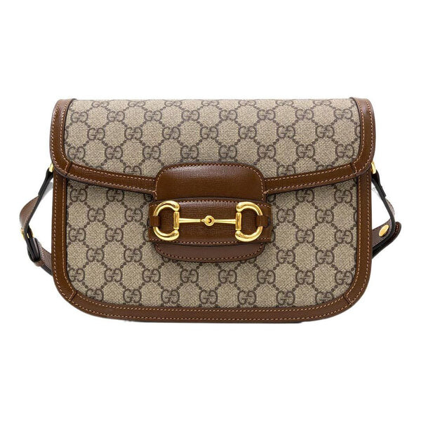 

Сумка 1955 canvas single-shoulder bag small ebony/brown Gucci, бежевый
