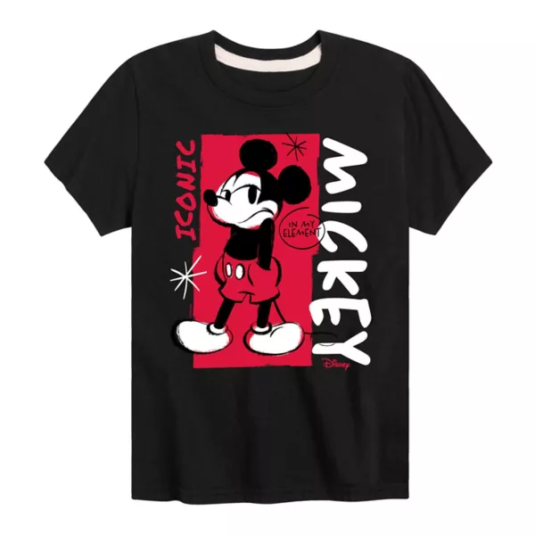 

Футболка с изображением Микки Мауса для мальчиков 8-20 лет Disney, черный
