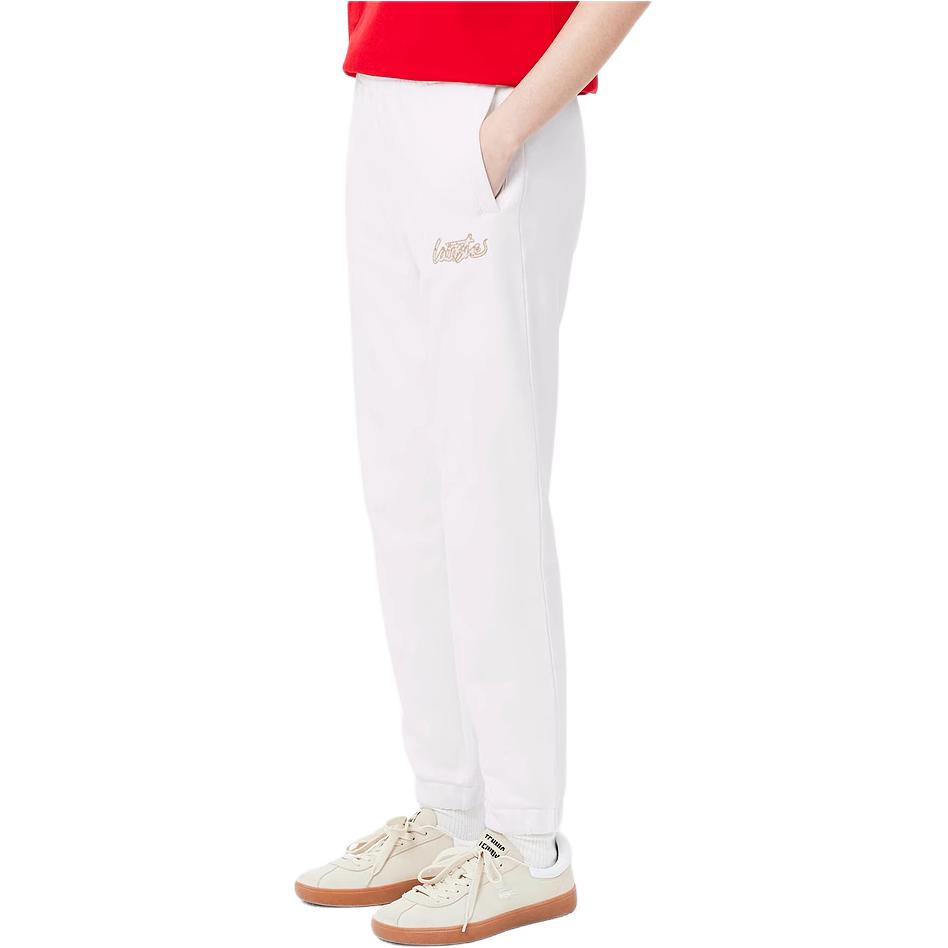 Спортивные брюки LACOSTE Коллекция "Счастливая Змея", вязаные, экрю — фото 4