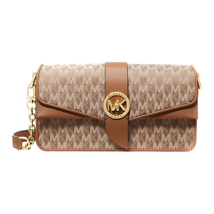 

MICHAEL KORS Сумка через плечо Greenwich Fabric, кроссбоди средняя женская Acorn Brown