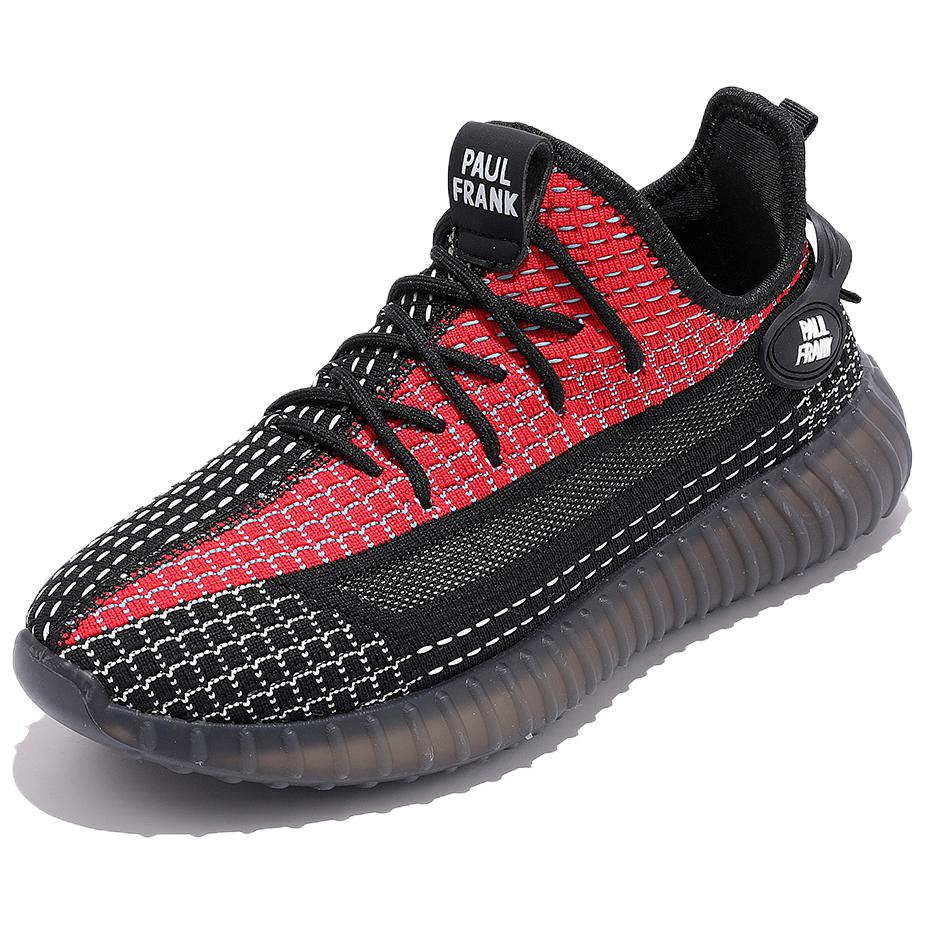 

PAUL FRANK Амортизирующие нескользящие износостойкие дышащие низкие повседневные кроссовки мужские черно-красные, цвет Black Red