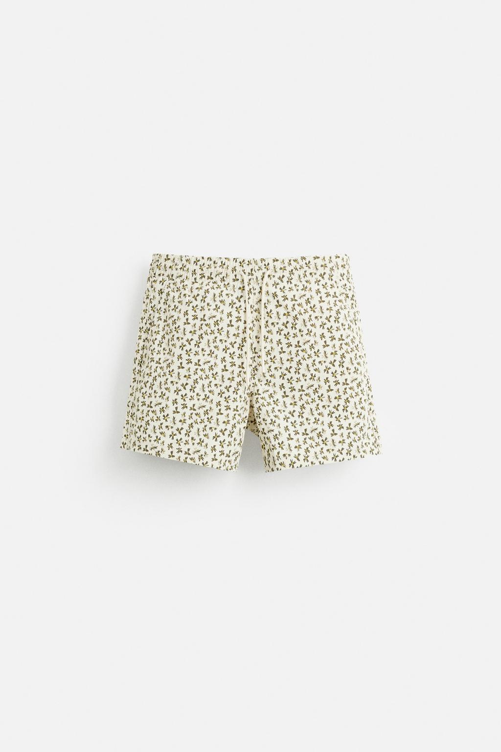 

Обычные плавки с цветочным принтом ZARA, экрю