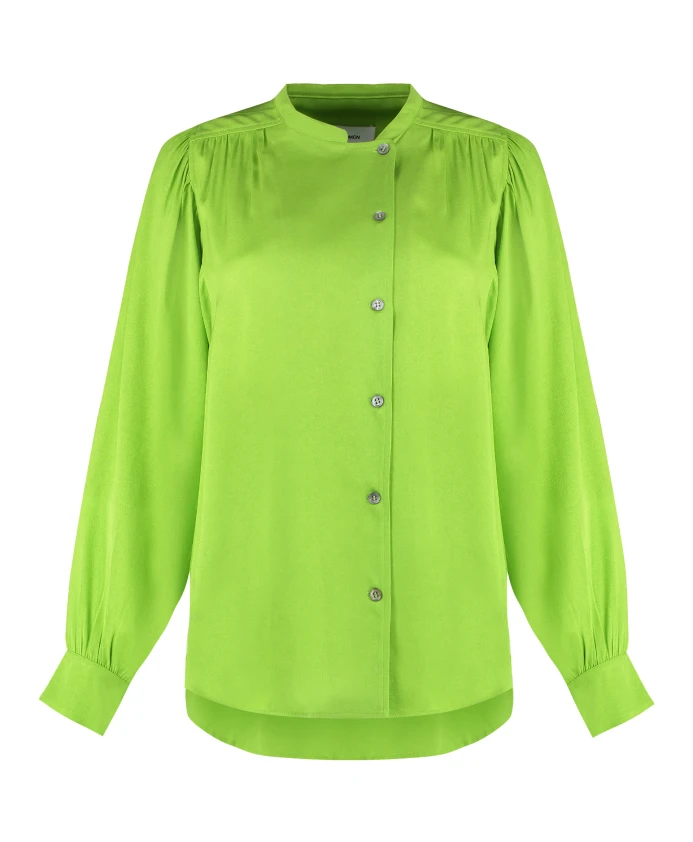 

Блузка из крепа с закругленным низом Yves Salomon, зеленый