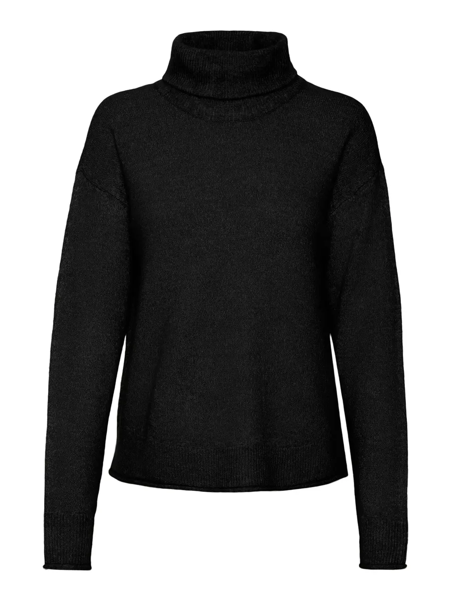 

Свитер с высоким воротником Vero Moda "VMKADEN LS ROLLNECK PULLOVER GA BF", цвет Black Detail:Solid