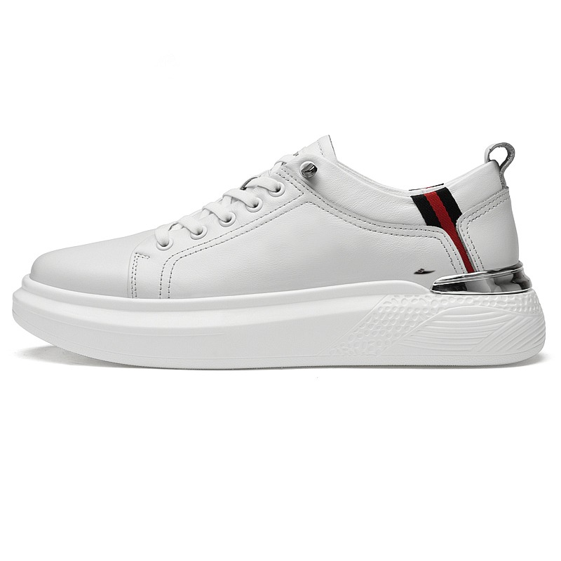 

Kuding Скользоустойчивые амортизирующие дышащие низкие скейтерские кроссовки с увеличенной высотой для мужчин белые 6 см, цвет White 6CM