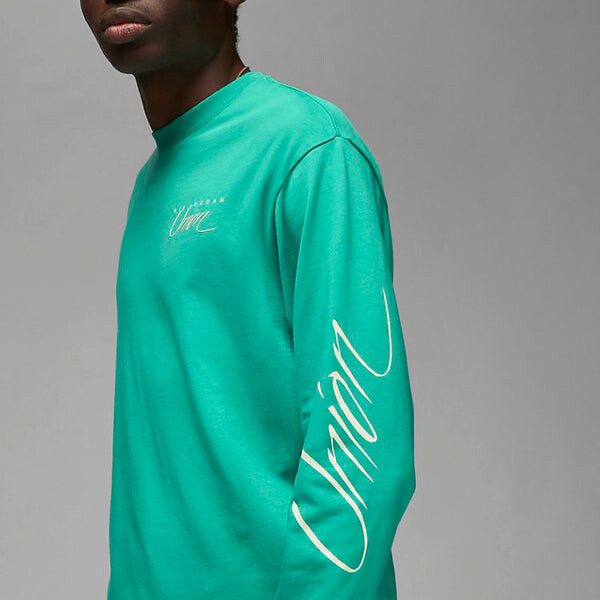 Футболка Air Jordan Long-Sleeve Tee x Union 'Kinetic Green', зеленый — фото 3