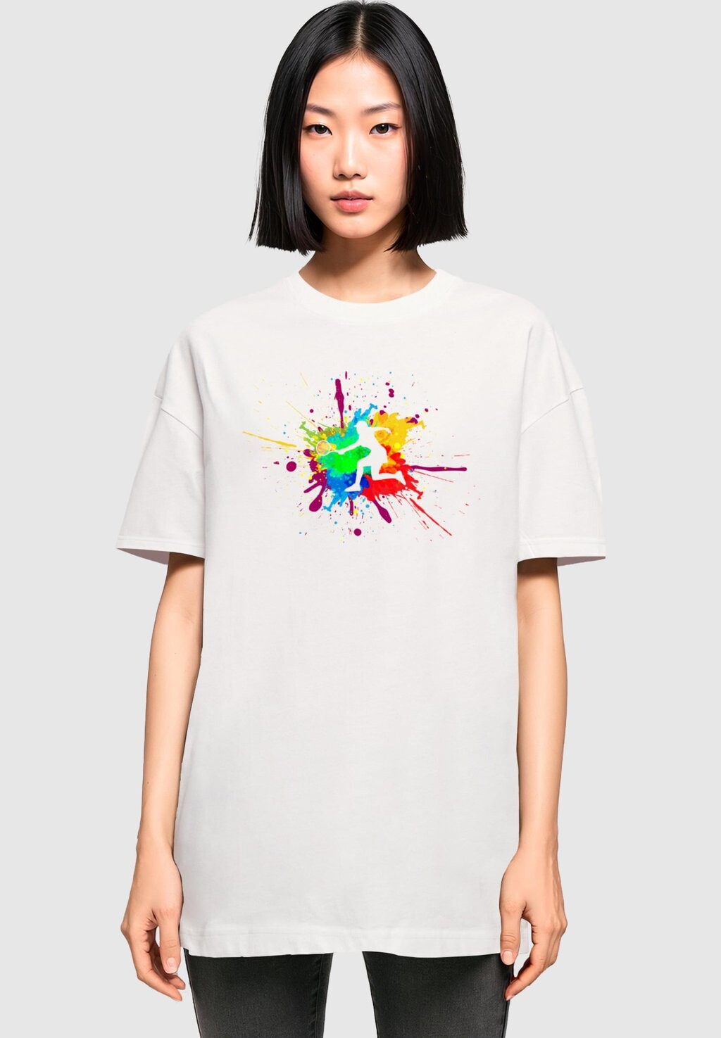 

Футболка с принтом COLOR SPLASH PLAYER BOYFRIEND Merchcode, белый