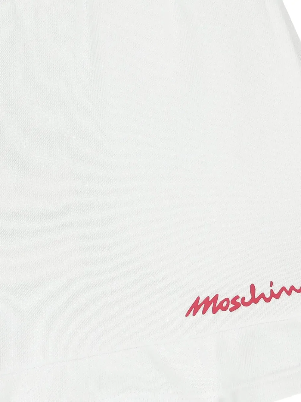 Фирменные шорты с рюшами Moschino Kids, белый — фото 3