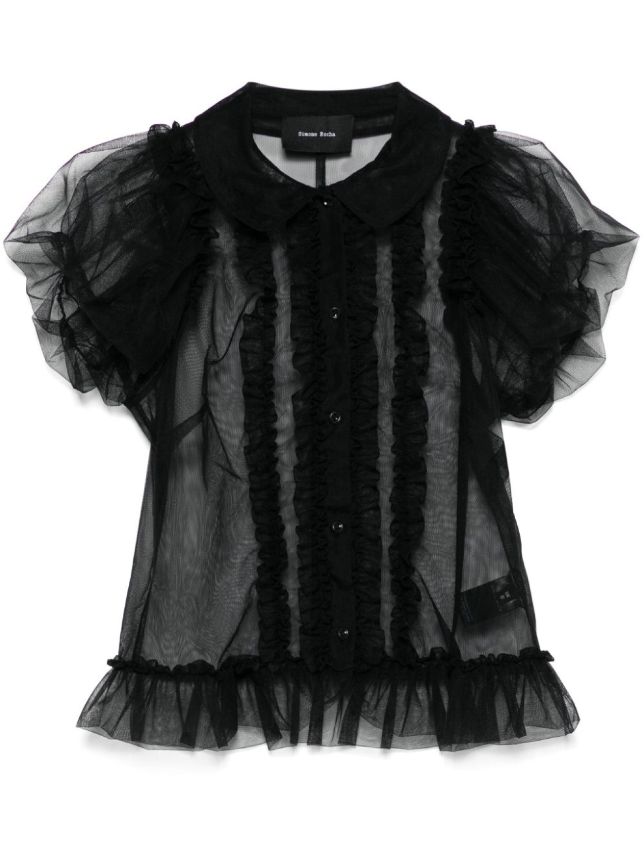 

Simone Rocha прозрачная блузка с оборками, черный