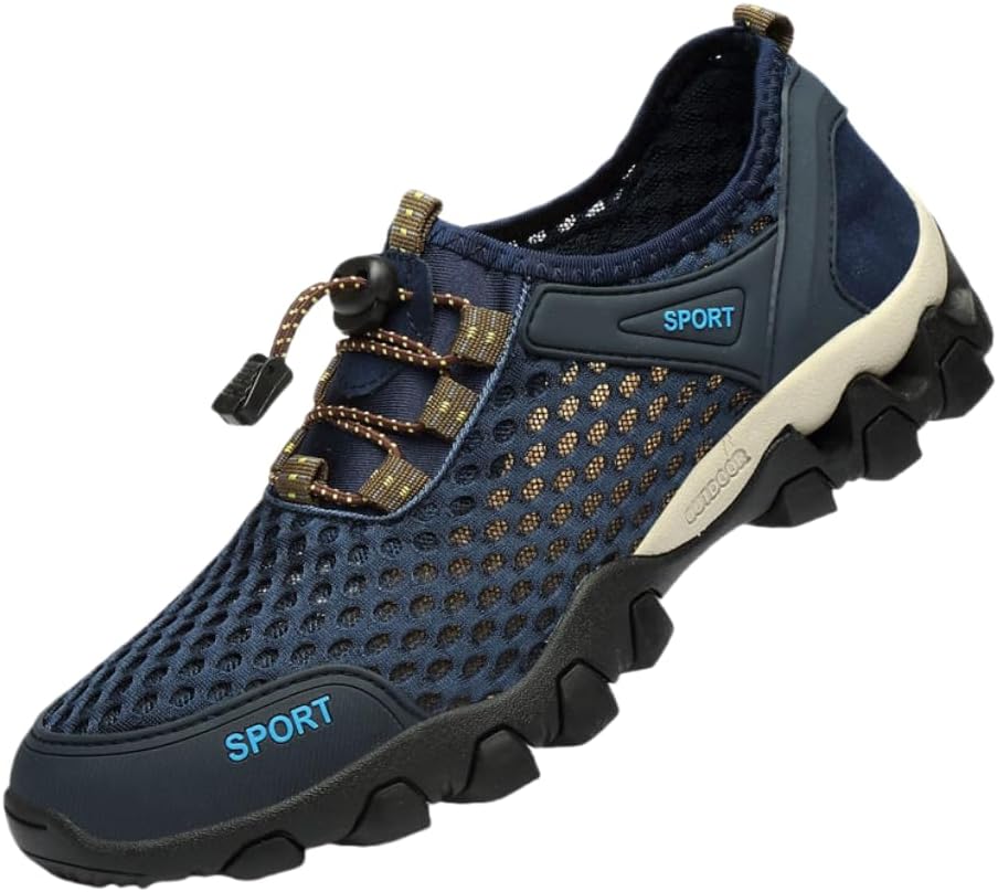 

Мужские летние сандалии для активного отдыха, походов, дышащие сандалии с отверстиями для водных видов спорта Hhhchpm, синий