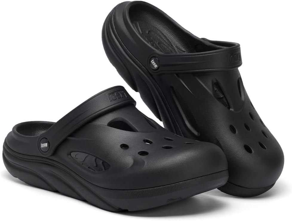 

Мужские ортопедические сабо, садовая обувь, спортивные сандалии, поддержка свода стопы, обувь без задника, и пляжные тапочки, ортопедические шлепанцы для восстановления при подошвенном фасците Lxso, черный