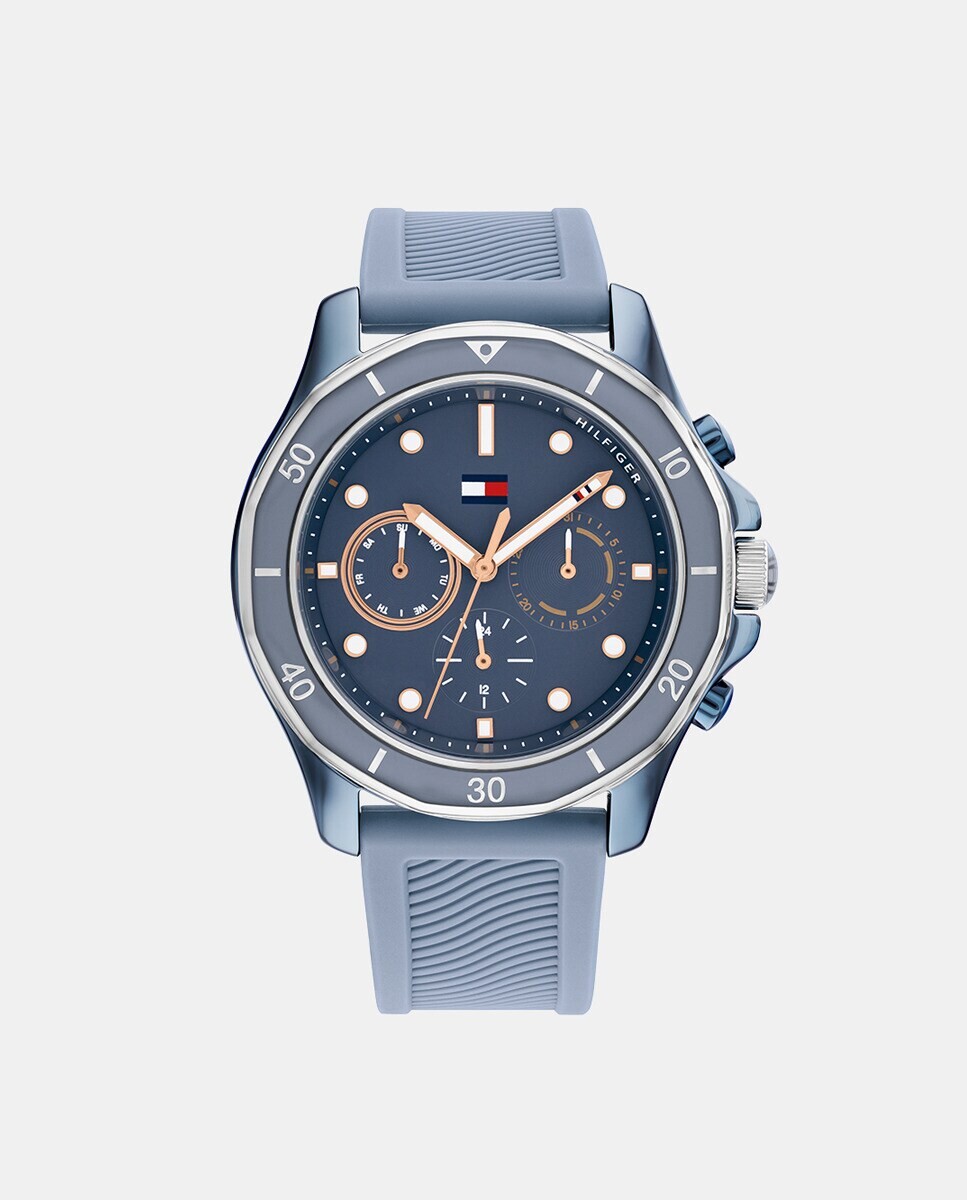 

Brooklyn 1782571 многофункциональные синие силиконовые женские часы Tommy Hilfiger, синий