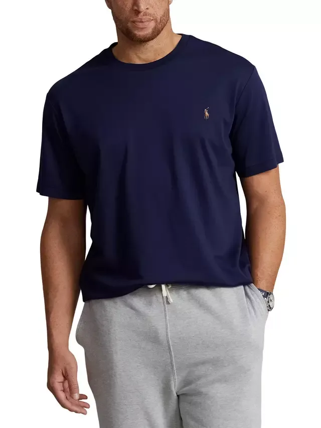 Футболка-поло с коротким рукавом, больших размеров, темно-синяя Ralph Lauren