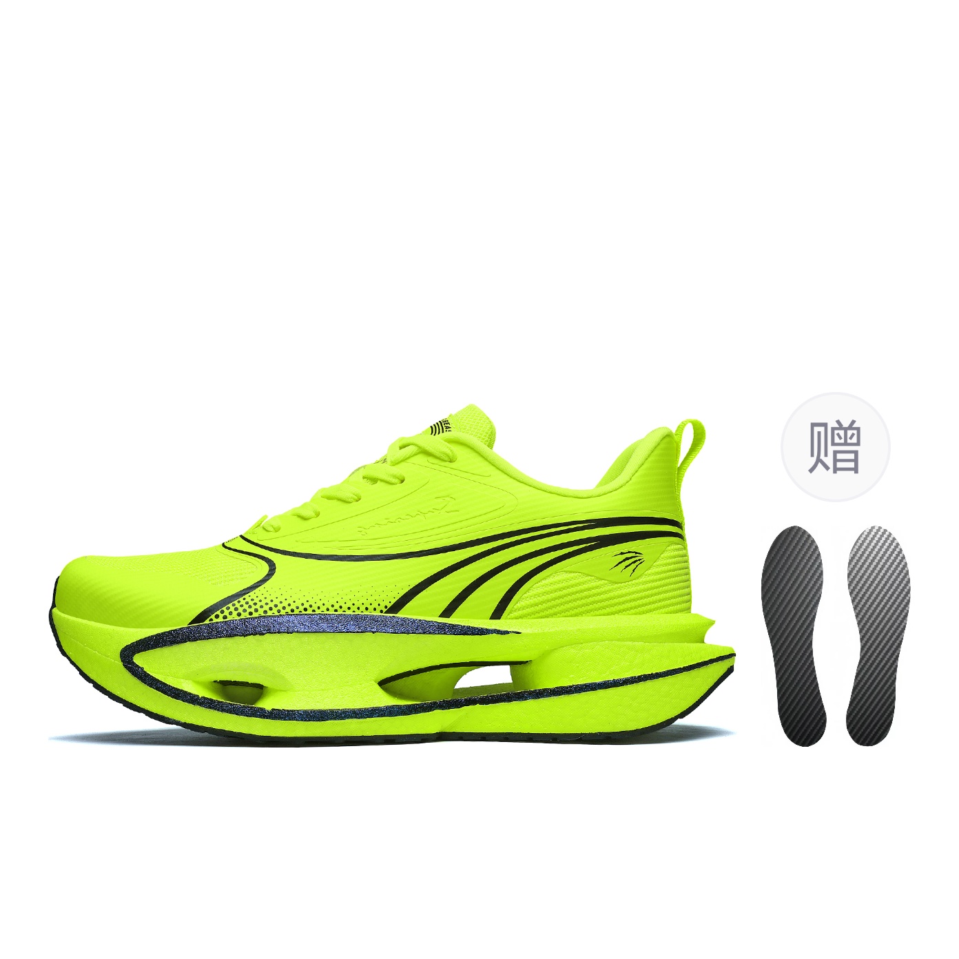 

Амортизация, противоскользящее, износостойкое покрытие, увеличенная высота, высокий отскок, низкий верх Supering Beast, neon зеленый (includes full-length carbon plate)