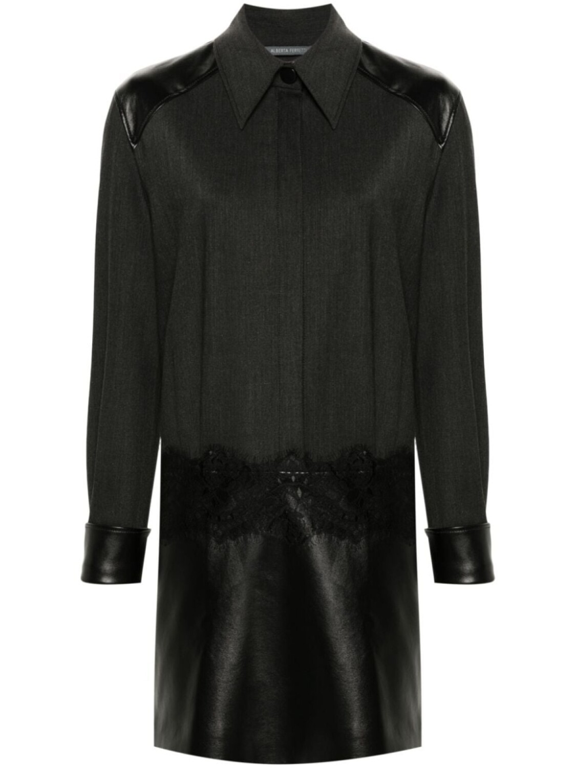 

Alberta Ferretti платье-рубашка с панелями, серый