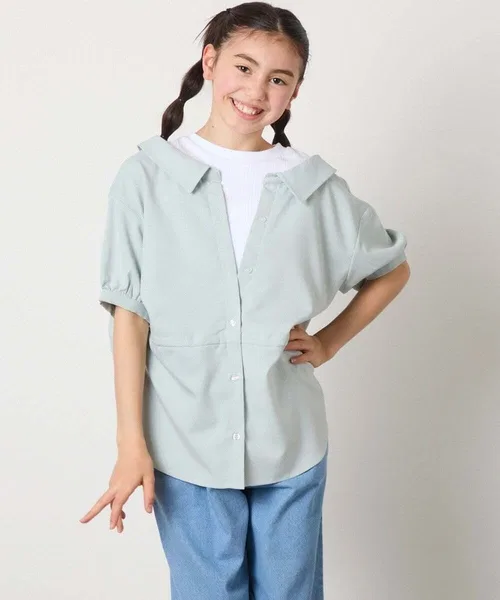 Детская блузка с имитацией многослойности a.v.v чёрный — фото 4