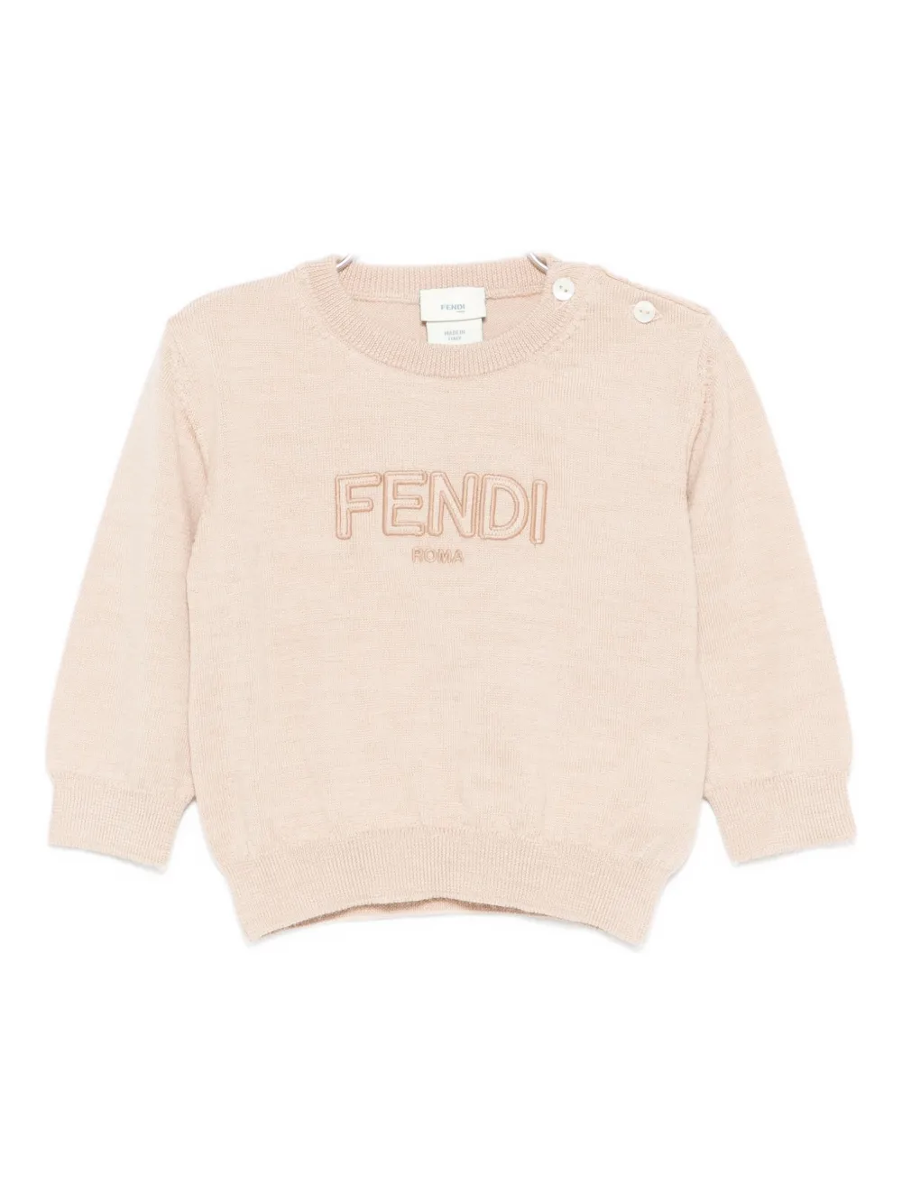 

Свитер с вышитым логотипом Fendi Kids, нейтральный