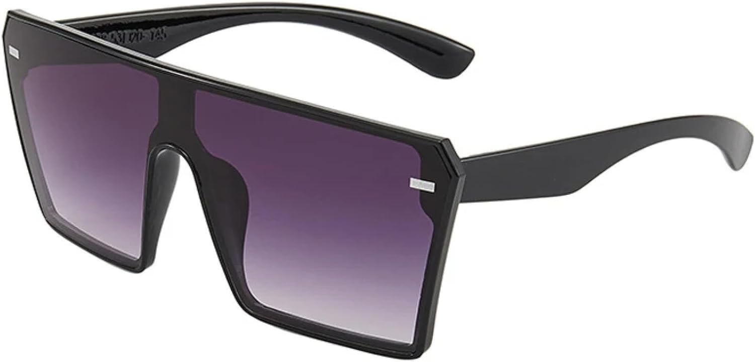 

Модные солнцезащитные очки в крупной оправе, цельные, с заклепками, для мужчин и женщин, стильные, роскошные, для путешествий и вождения, с защитой от УФ-излучения UV400 TKKTLLT, Black Gradient Gray