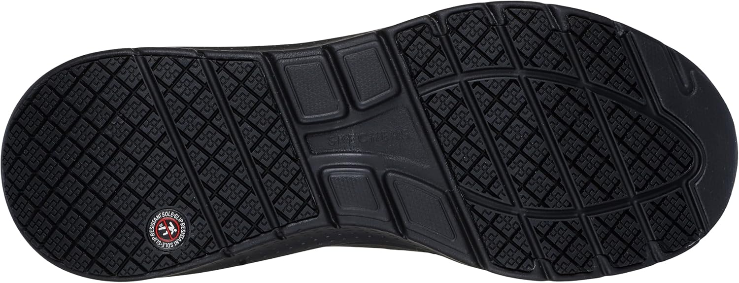 Кроссовки для мужчин Skechers Work: Arch Fit 2.0 с шнуровкой и противоскользящей подошвой, черный — фото 4