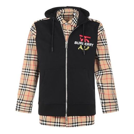 

Куртка Burberry SS21 Plaid Letter Printing Coat Male Black, черный