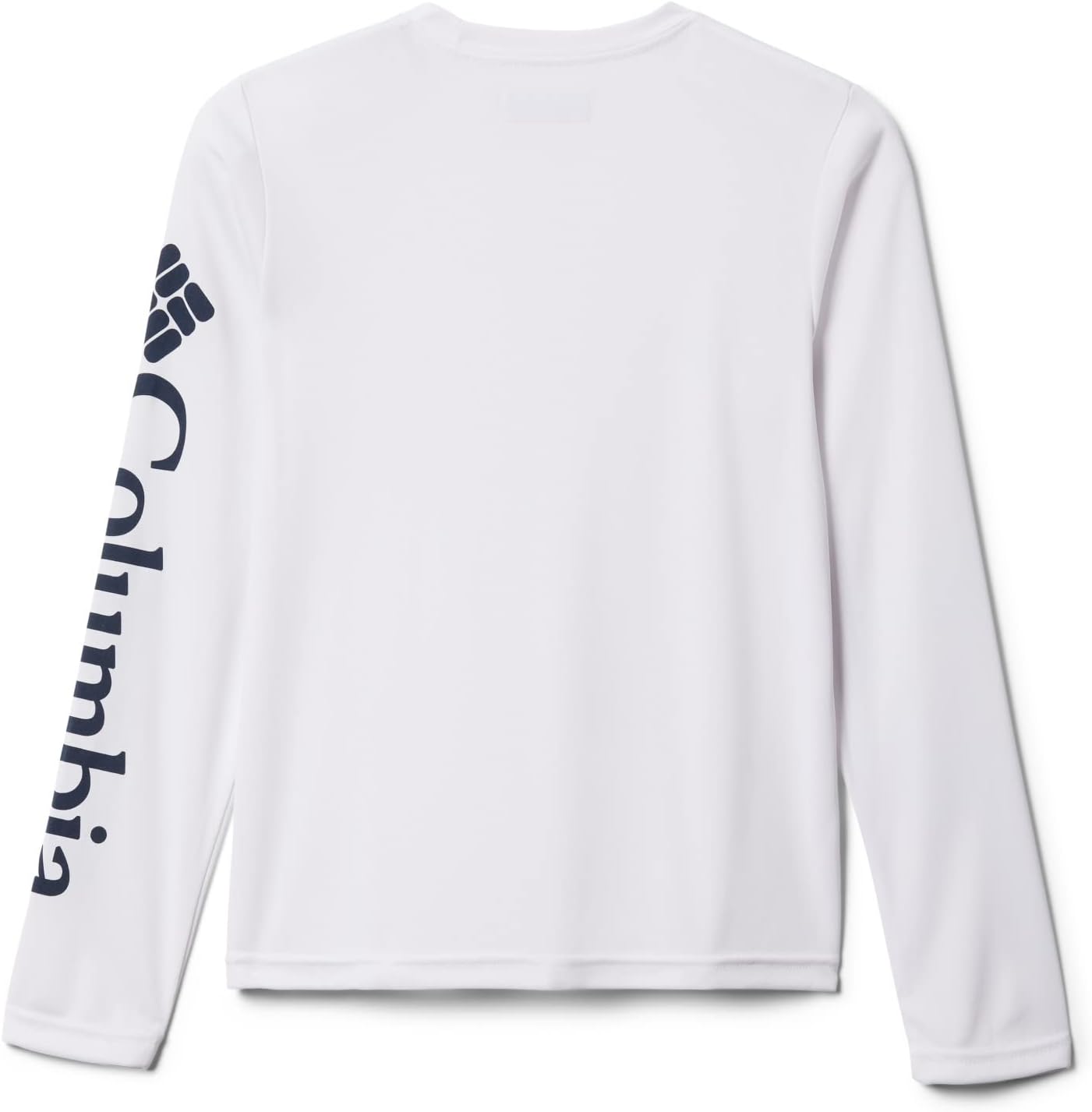 Columbia Boys' Terminal Tackle футболка с длинным рукавом, White/Collegiate Navy Logo — фото 2